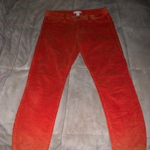 Banana Republic corduroy pants, orange, size 28